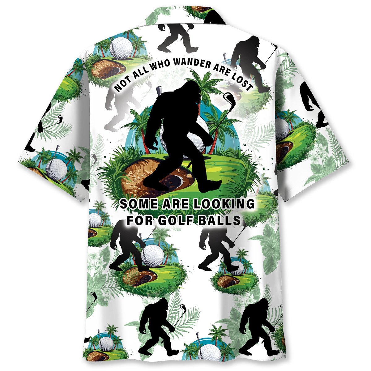 Funny Bigfoot Golf Hawaiian Shirt
