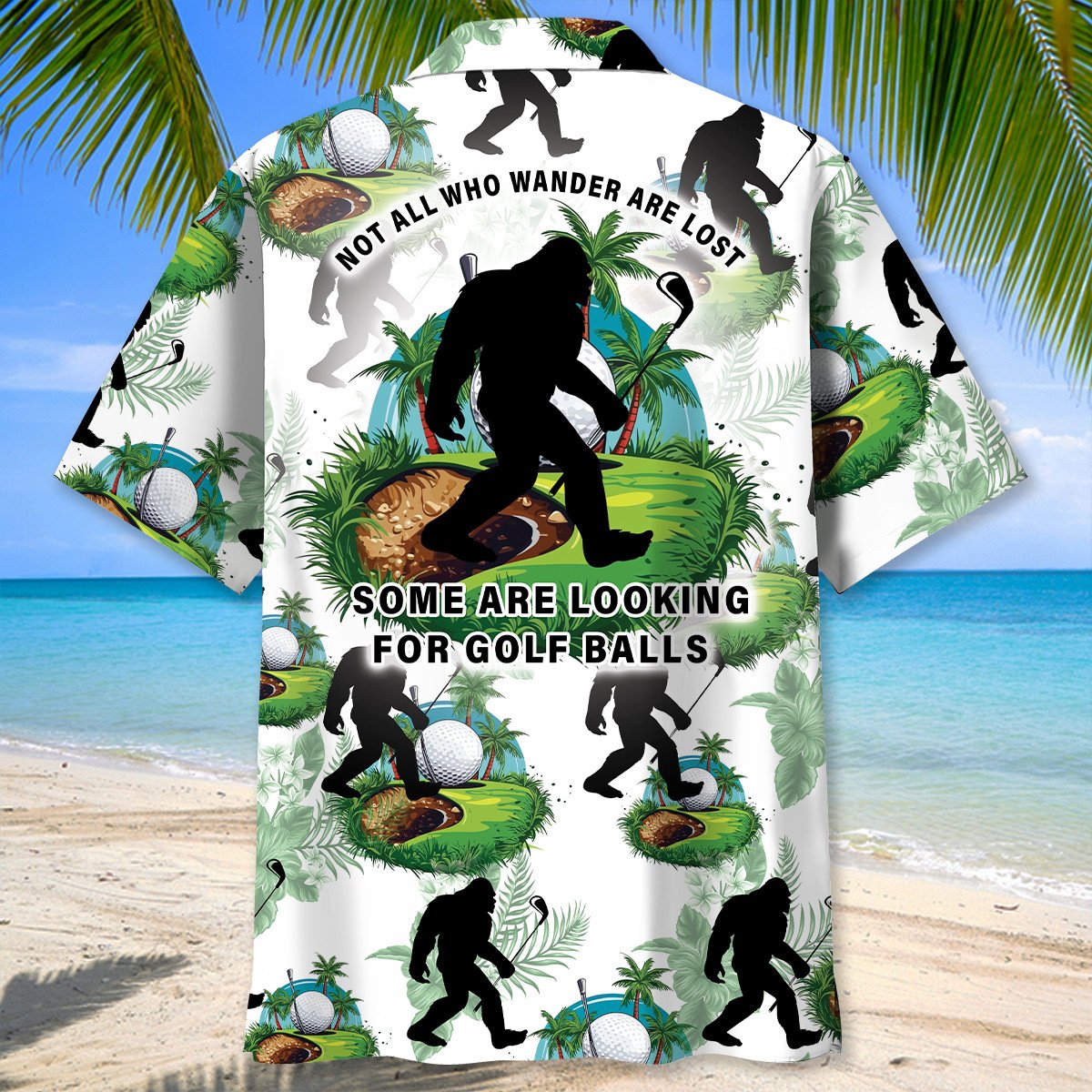 Funny Bigfoot Golf Hawaiian Shirt