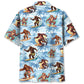 Funny Bigfoot Surfing Beach Hawaiian Shirt