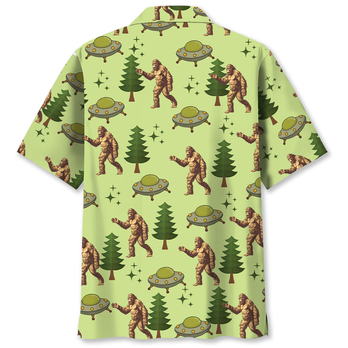 Funny Bigfoot UFO Hawaiian Shirt