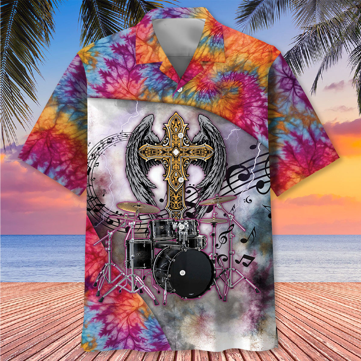 Hippie Drummer Hawaiian Shirt