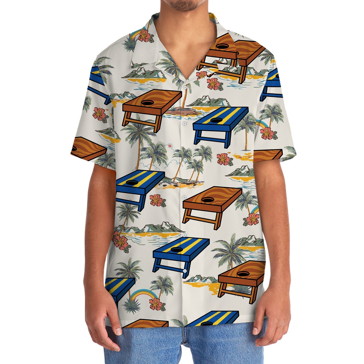 Cornhole Tropical Palm Tree Hawaiian Shirt