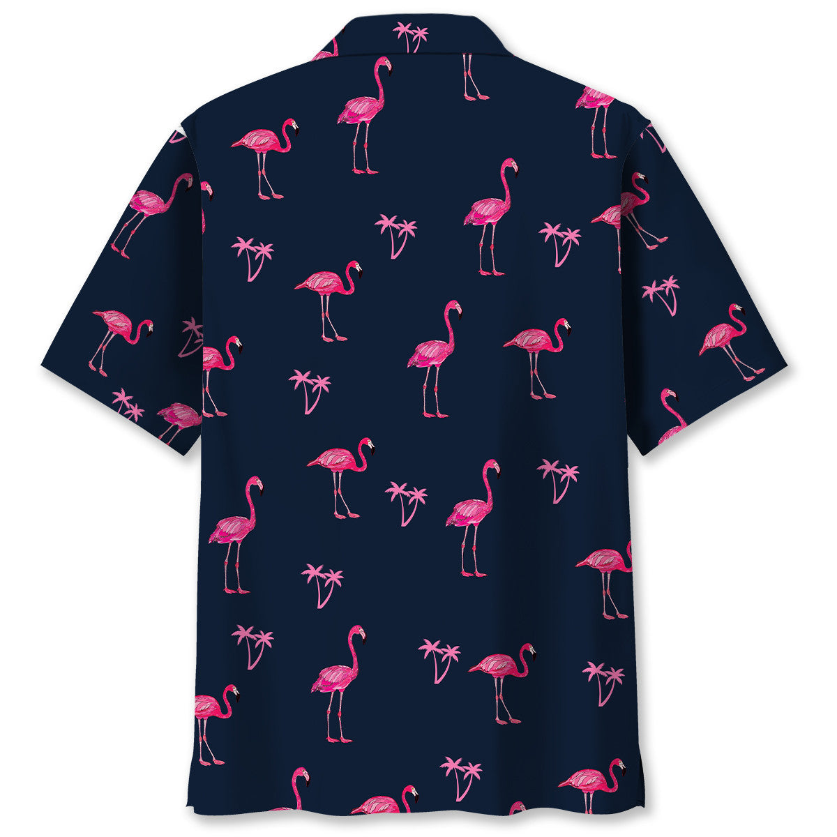 Flamingo Dark Navy Hawaiian Shirt