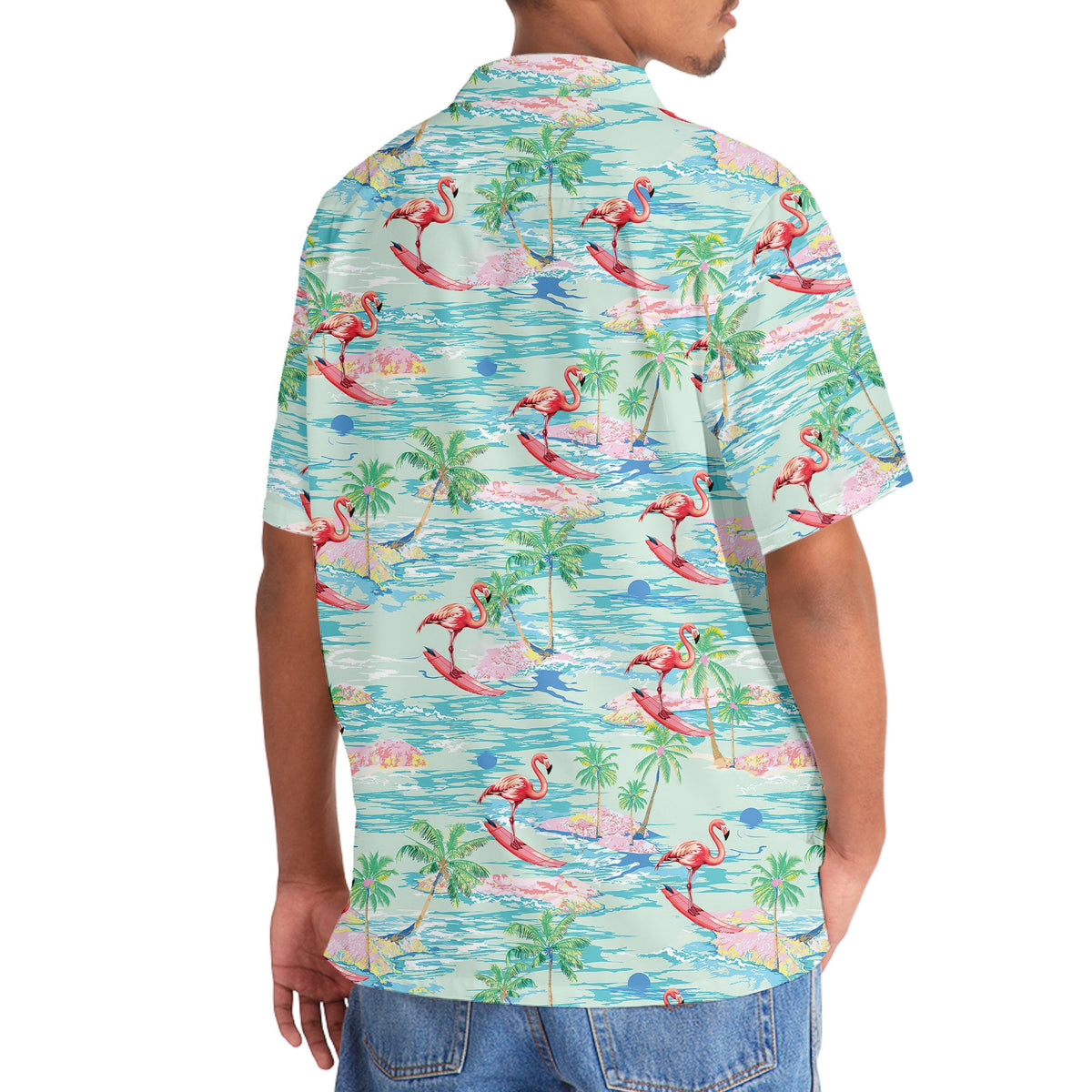 Flamingo Retro Beach Hawaiian Shirt