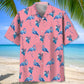 Flamingo Blue Pink Hawaiian Shirt