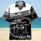 Drum Black & White Hawaiian Shirt