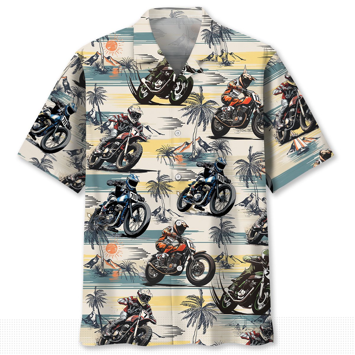 Aloha Flat-Track Bike Racing Hawaiian Shirt