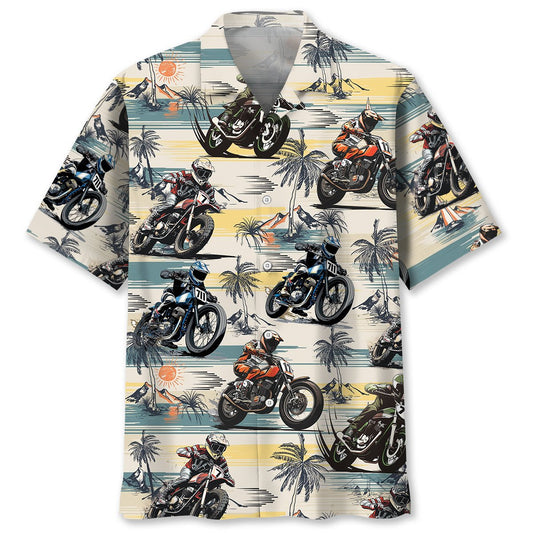 Aloha Flat-Track Bike Racing Hawaiian Shirt
