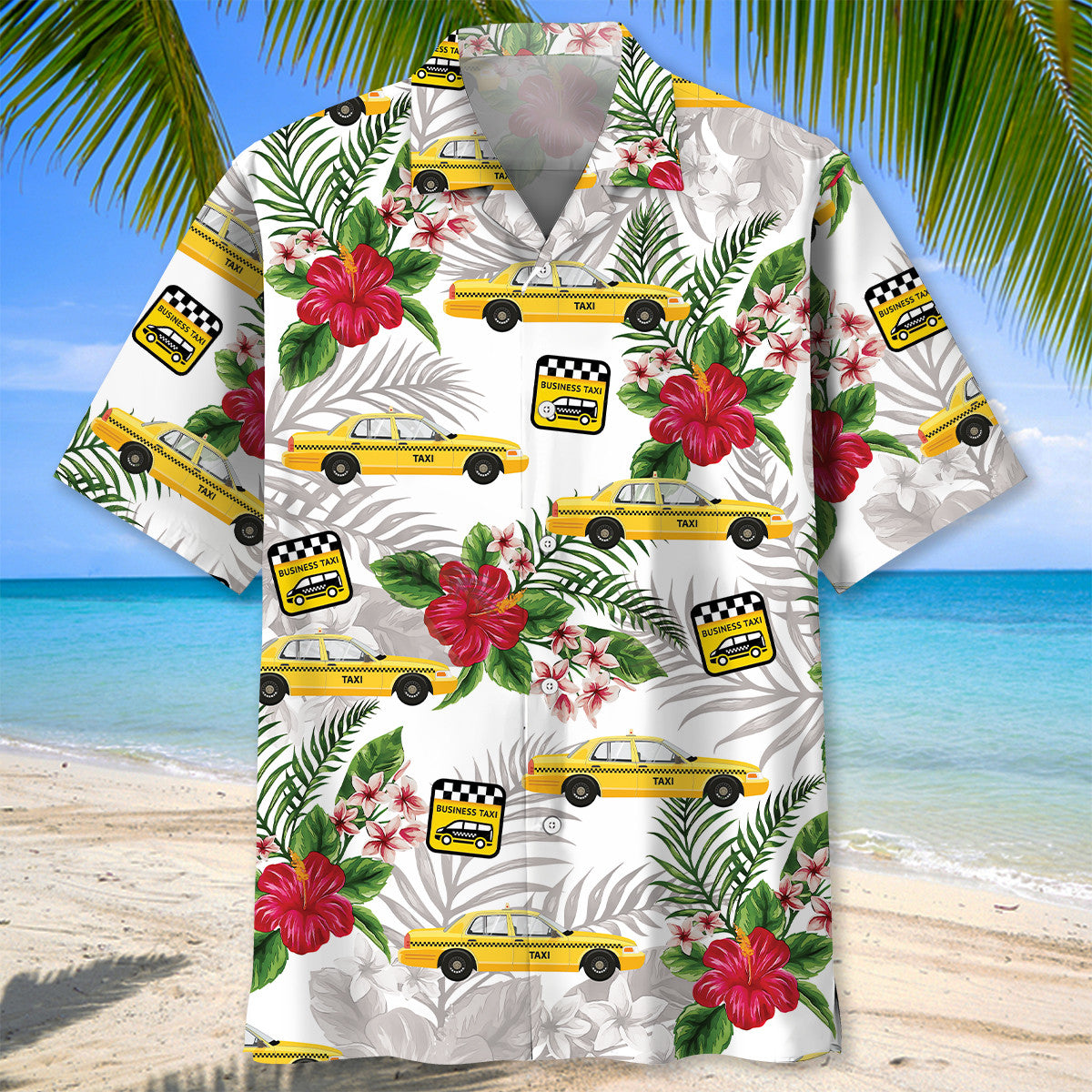 Tropical Yellow Taxi Car Street Style – Hawaiian Shirt