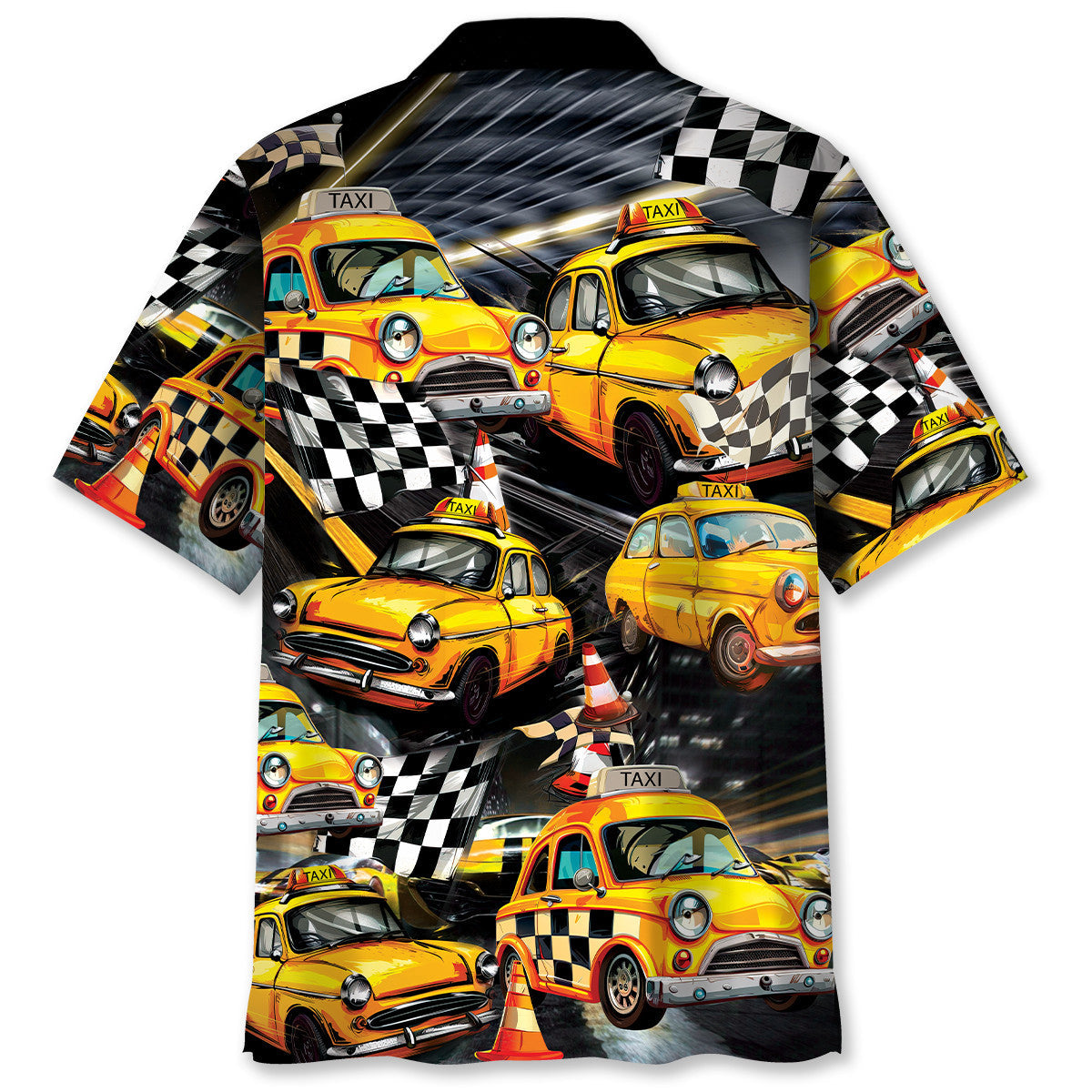 Drag Racing Yellow Taxi Car Street Style – Hawaiian Shirt