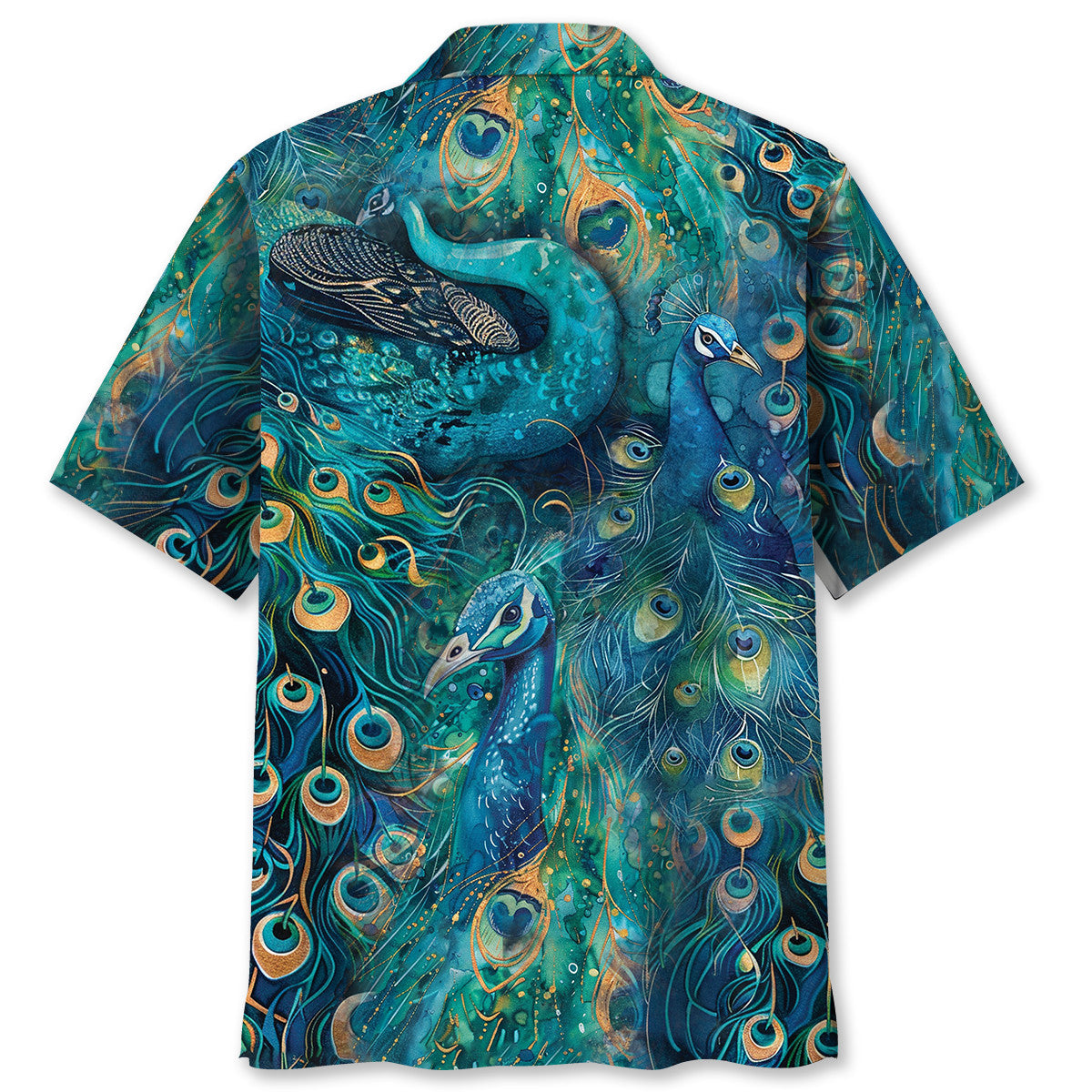 Peacock Teal Tropical Style – Hawaiian Shirt
