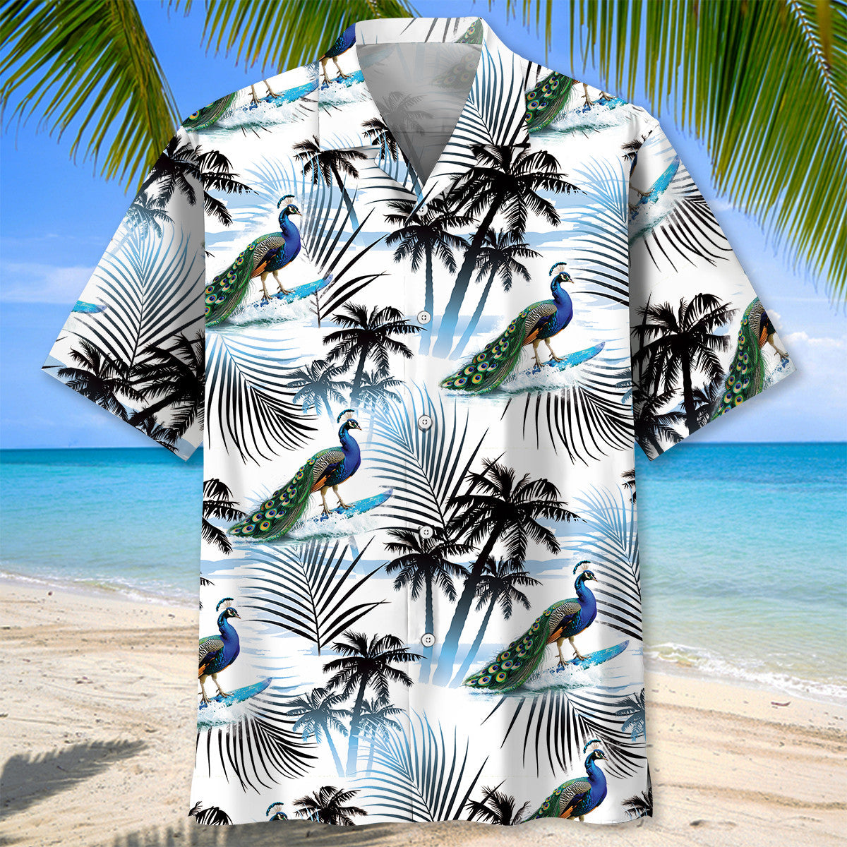Peacock Surf Wave Tropical Humor Style – Hawaiian Shirt