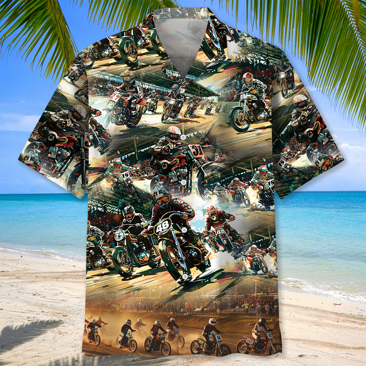 Flat Bike Racing Hawaiian Shirt