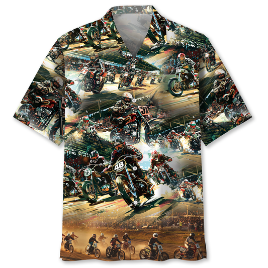 Flat Bike Racing Hawaiian Shirt