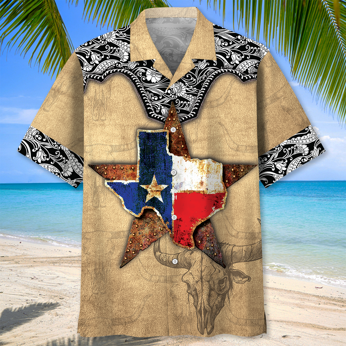 Texas Lone Star State Vintage Travel Style – Hawaiian Shirt