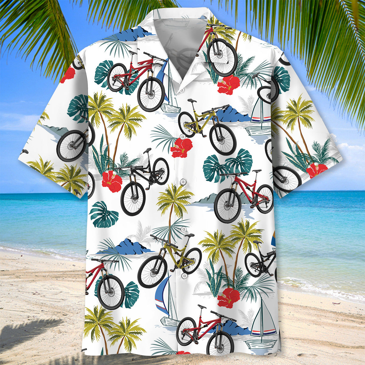Tropical Mountain Bike Adventure Style – Hawaiian Shirt
