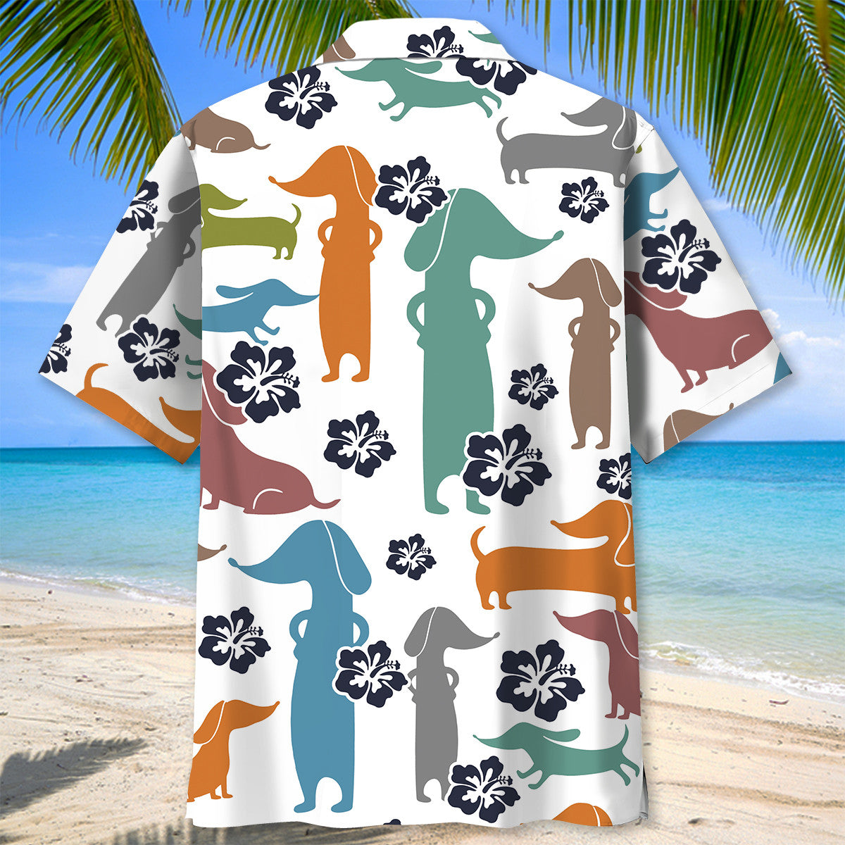 Funny Hibiscus Dachshund Tropical Style – Hawaiian Shirt