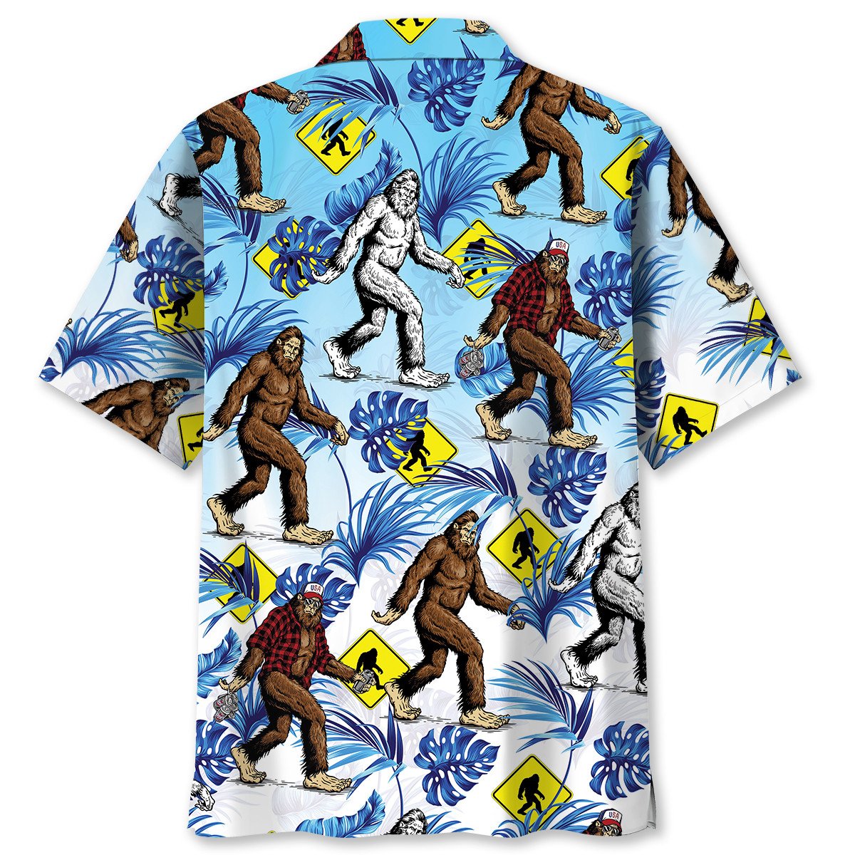 Bigfoot Crossing Road Forest Style – Hawaiian Shirt