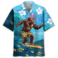 Funny Bigfoot Surfing Hibiscus Style – Hawaiian Shirt