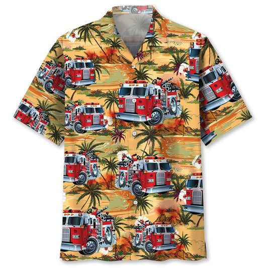 Firefighter Truck Hawaiian Shirt