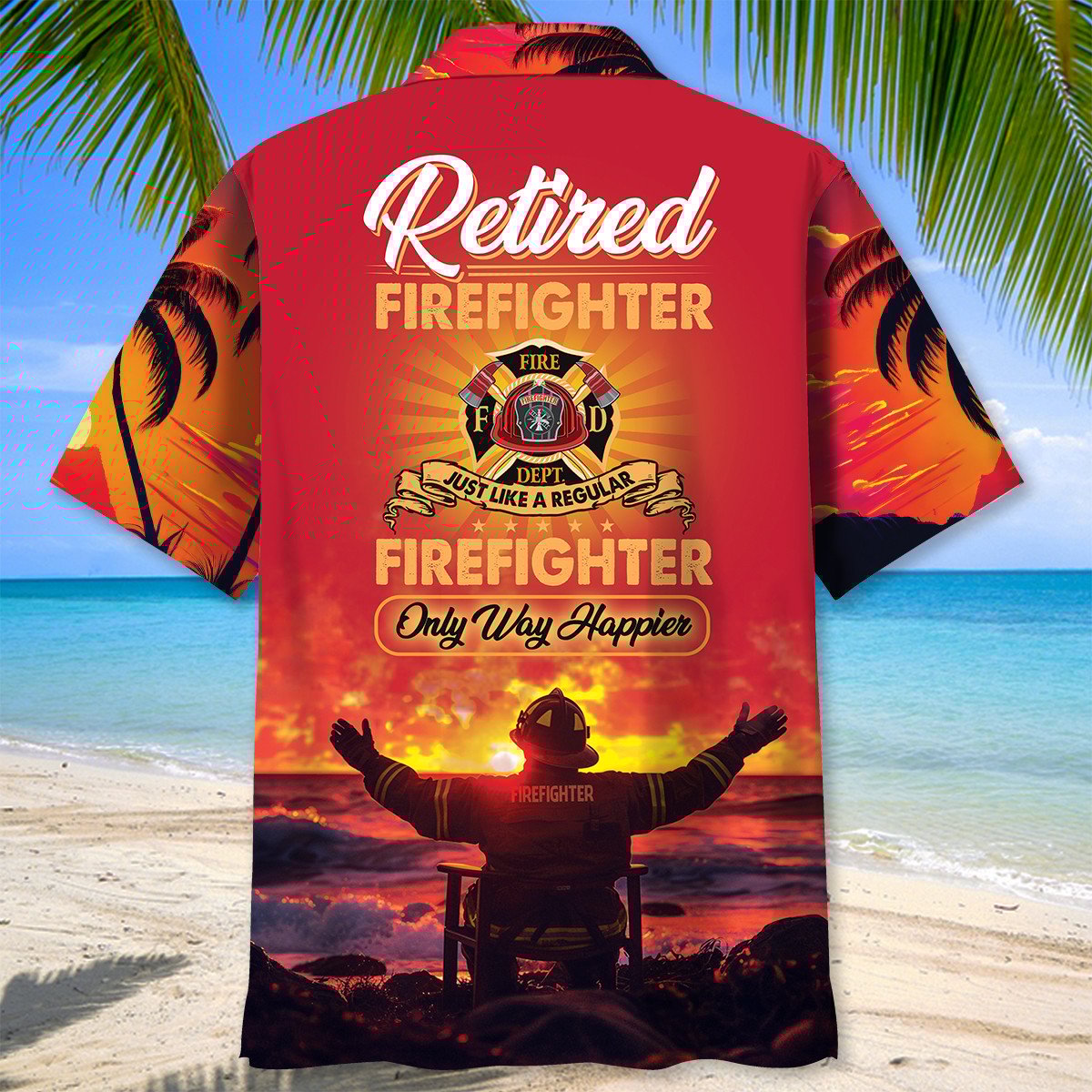 Firefighter Retirement Tropical Tribute Style – Hawaiian Shirt