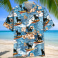 Black Cat Surfing Tropical Style – Hawaiian Shirt