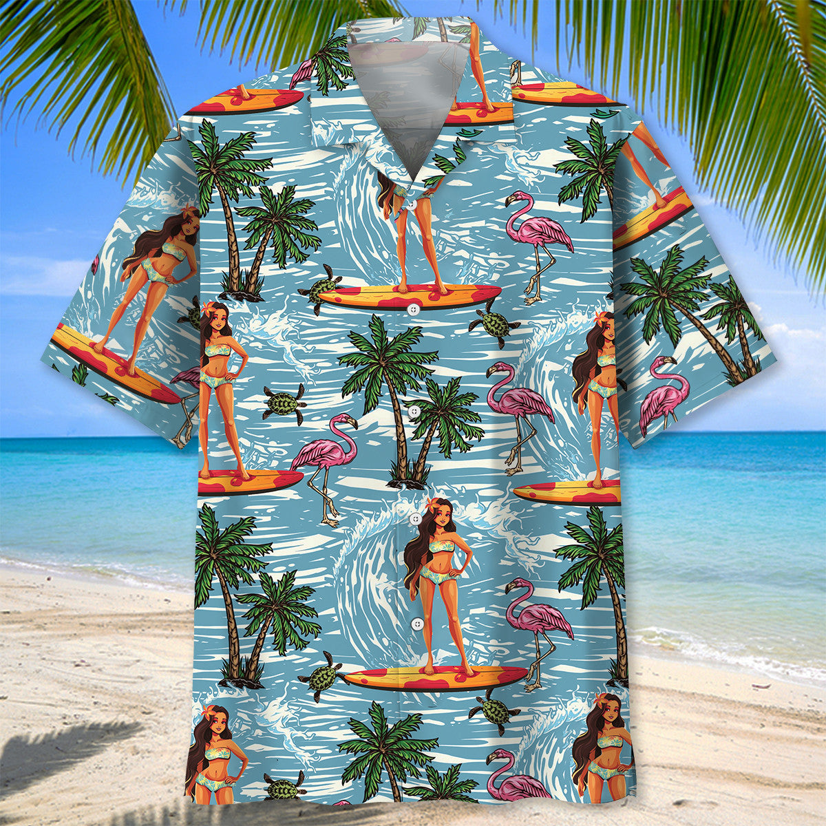 Surfing Aloha Girl Tropical Style – Hawaiian Shirt