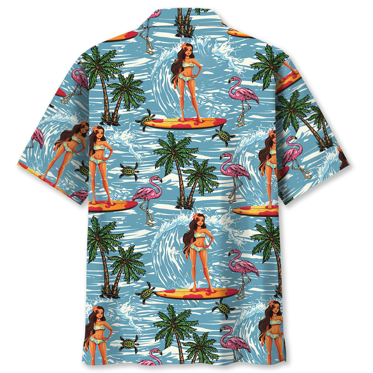 Surfing Aloha Girl Tropical Style – Hawaiian Shirt