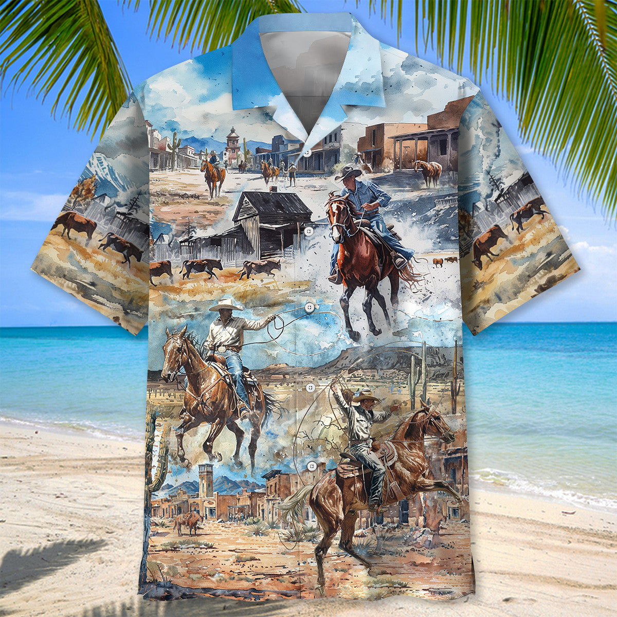 Cowboy Life Vintage Art Retro Style – Hawaiian Shirt