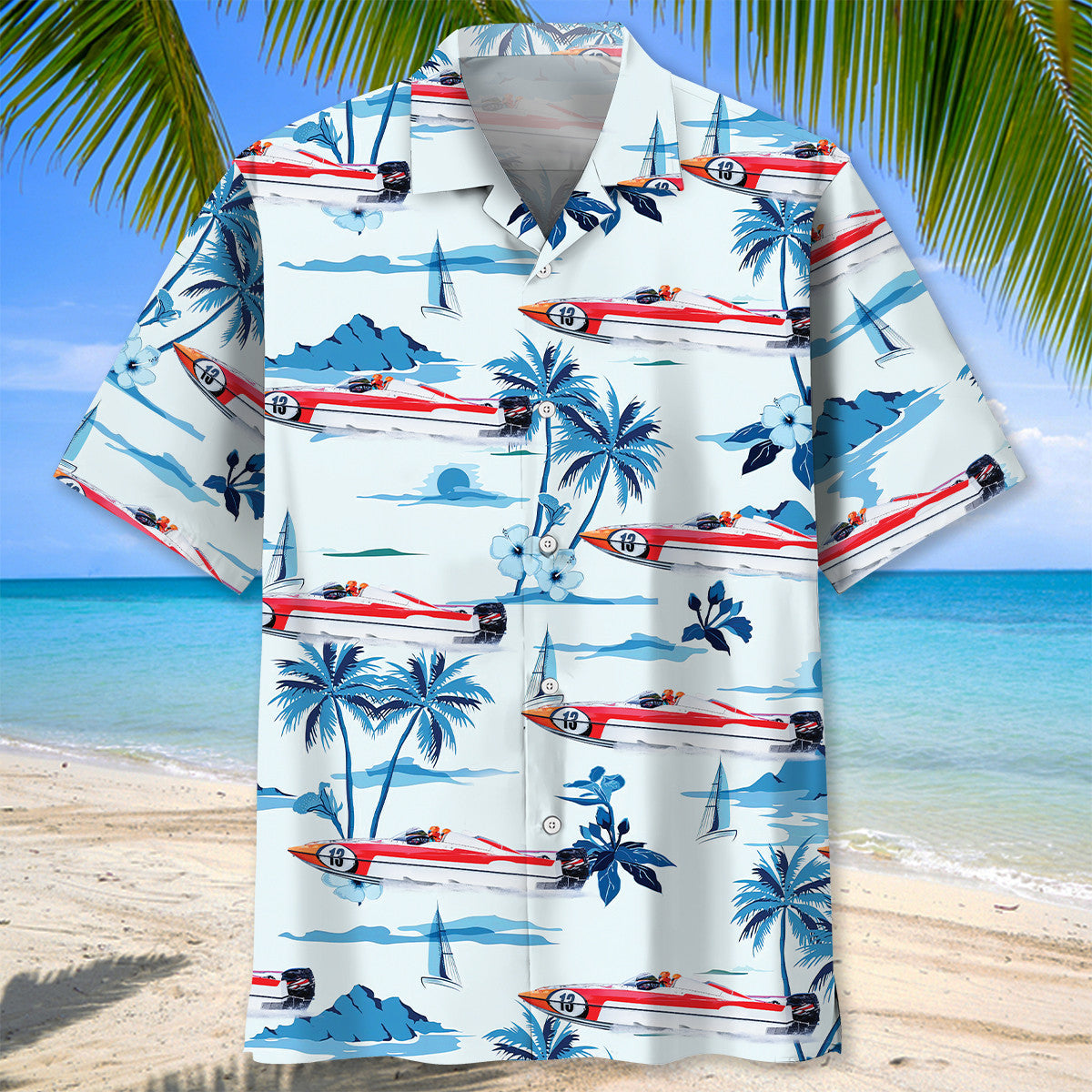 Tropical Boat Racing Hawaiian Shirt