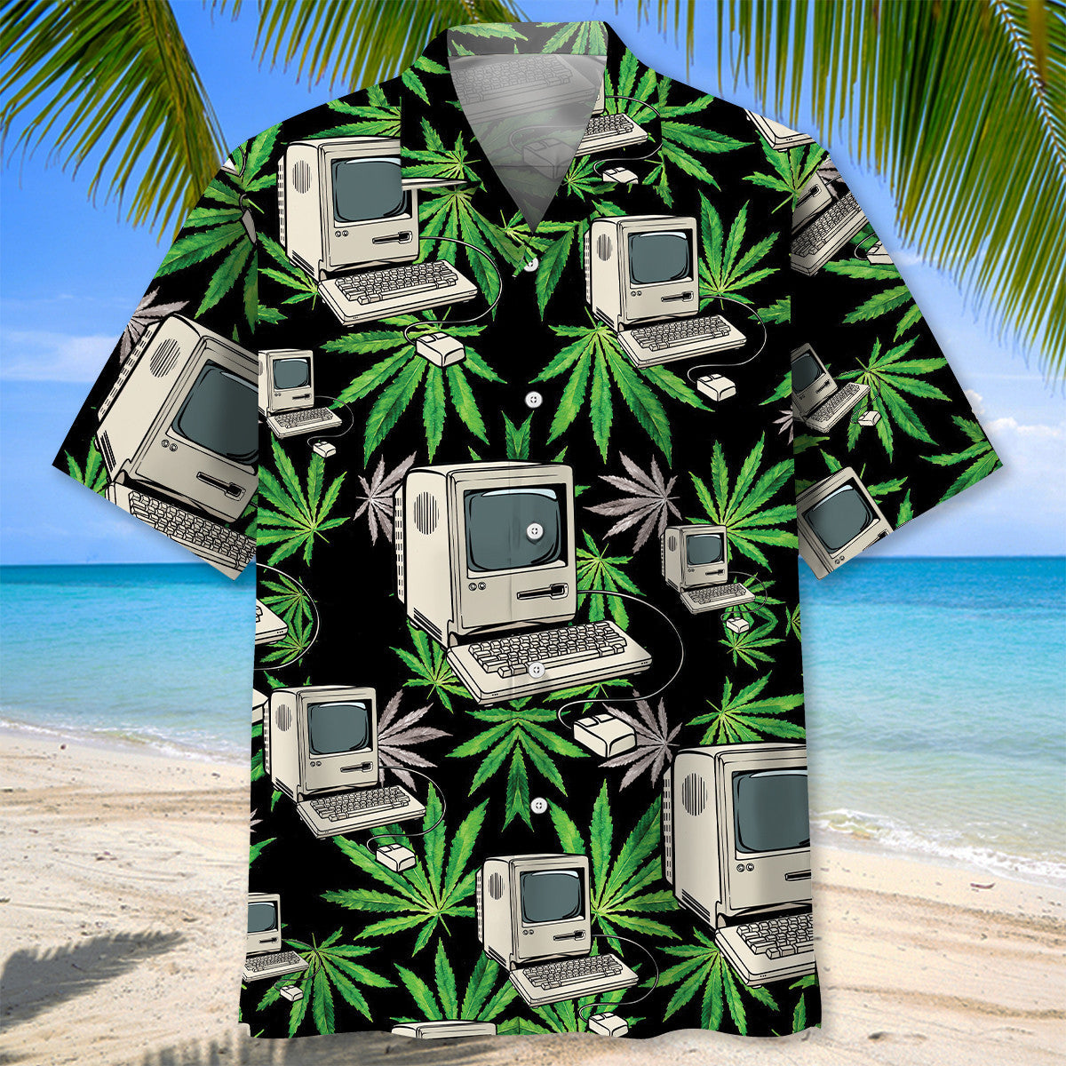 Retro Computer Pixel Art Style – Hawaiian Shirt