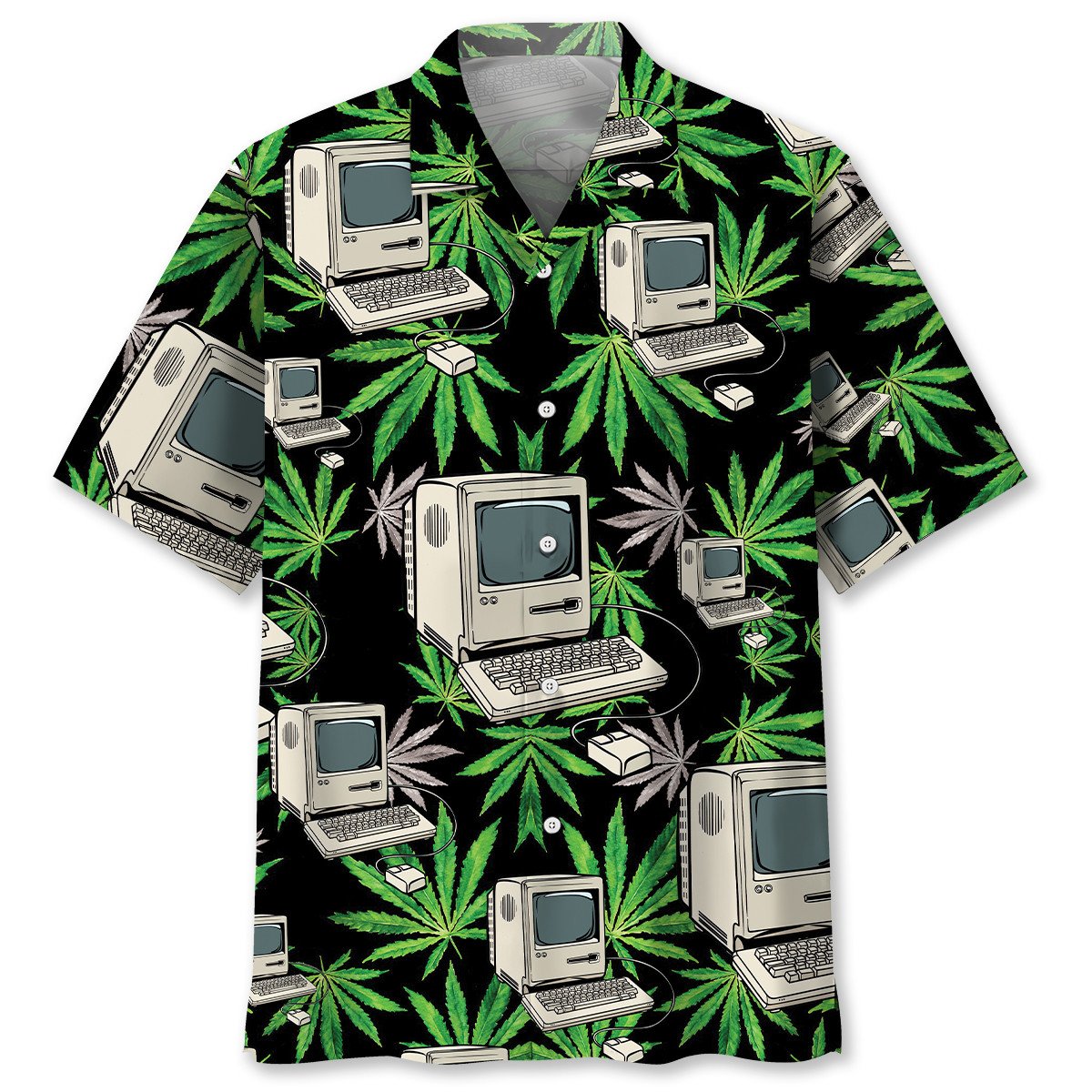 Retro Computer Pixel Art Style – Hawaiian Shirt