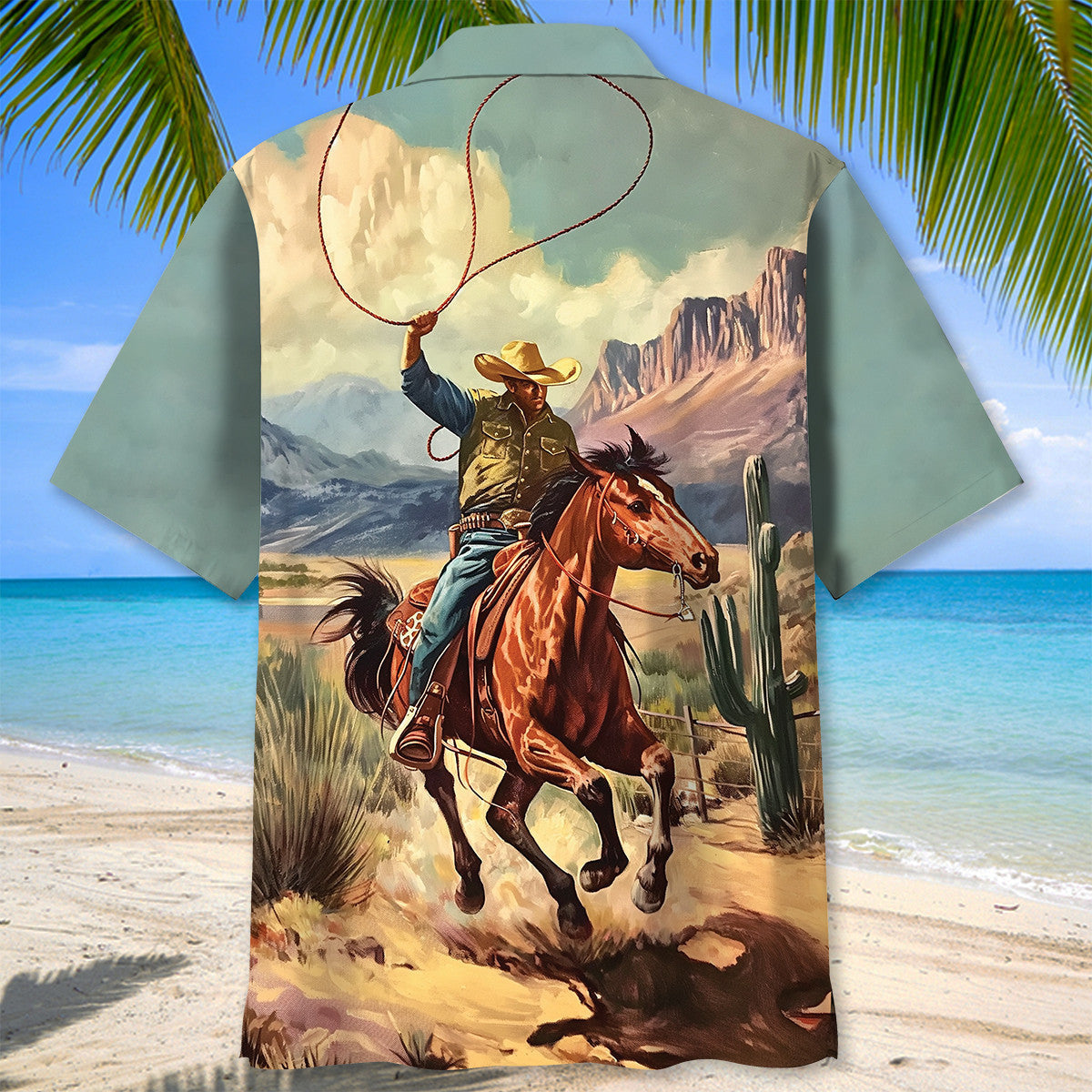 Vintage Cowboy Bucking Retro Style – Hawaiian Shirt