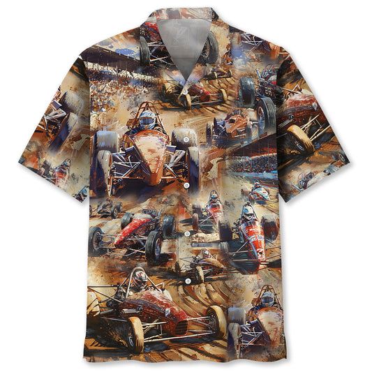 Vintage Dirt Track Racing Sprint Car Style – Hawaiian Shirt