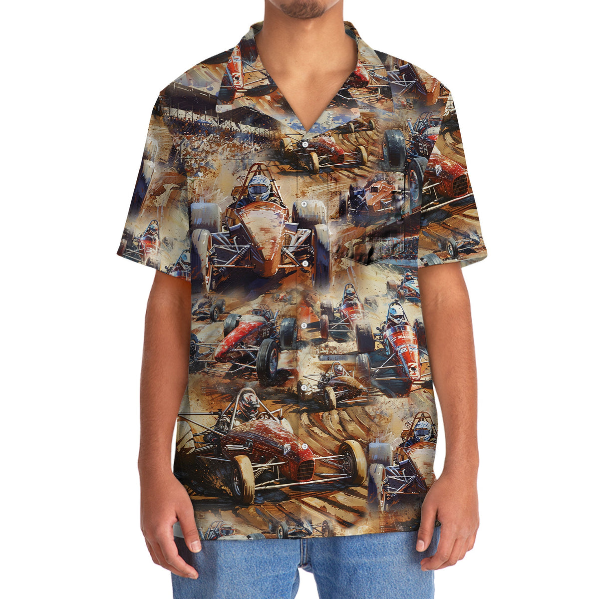 Vintage Dirt Track Racing Sprint Car Style – Hawaiian Shirt