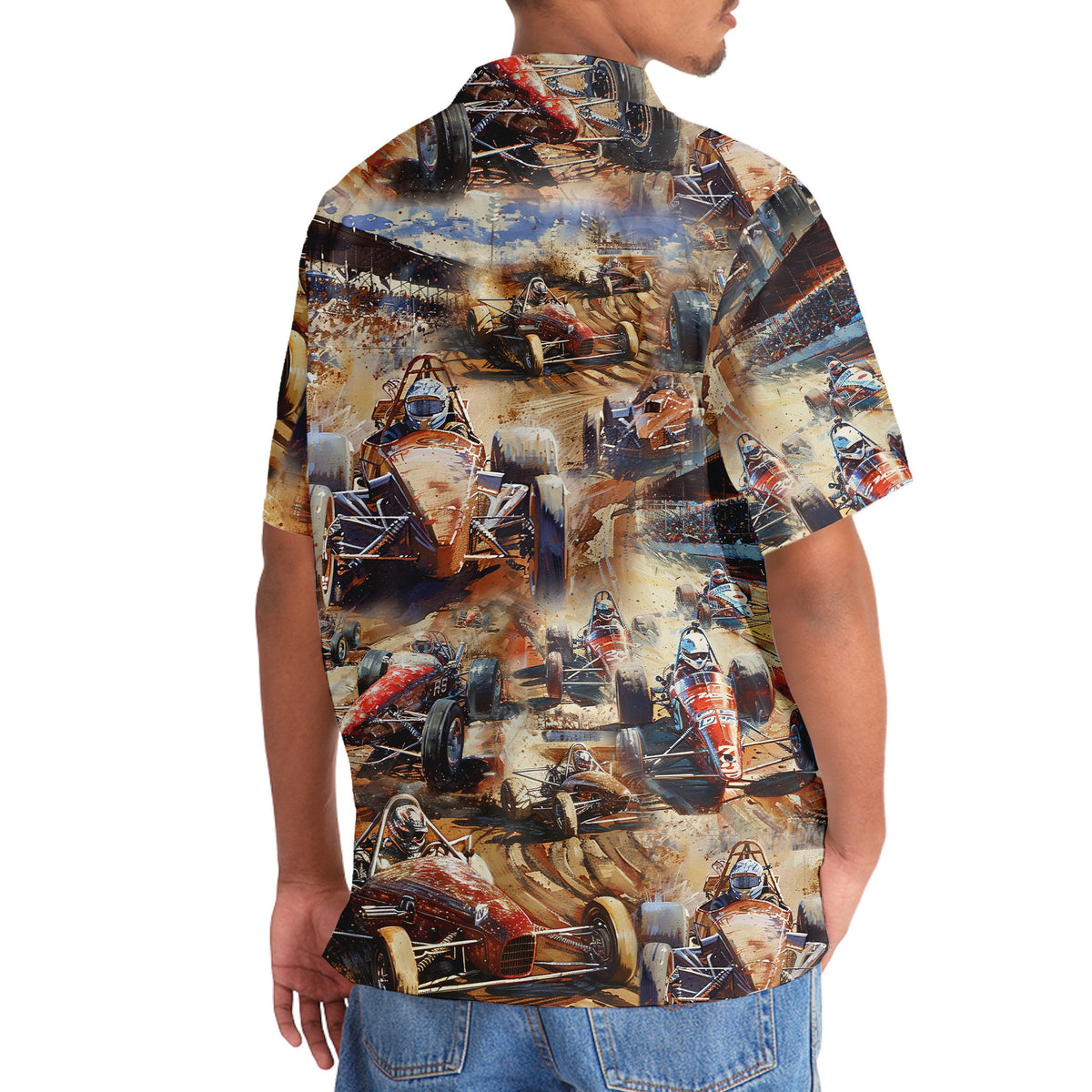 Vintage Dirt Track Racing Sprint Car Style – Hawaiian Shirt