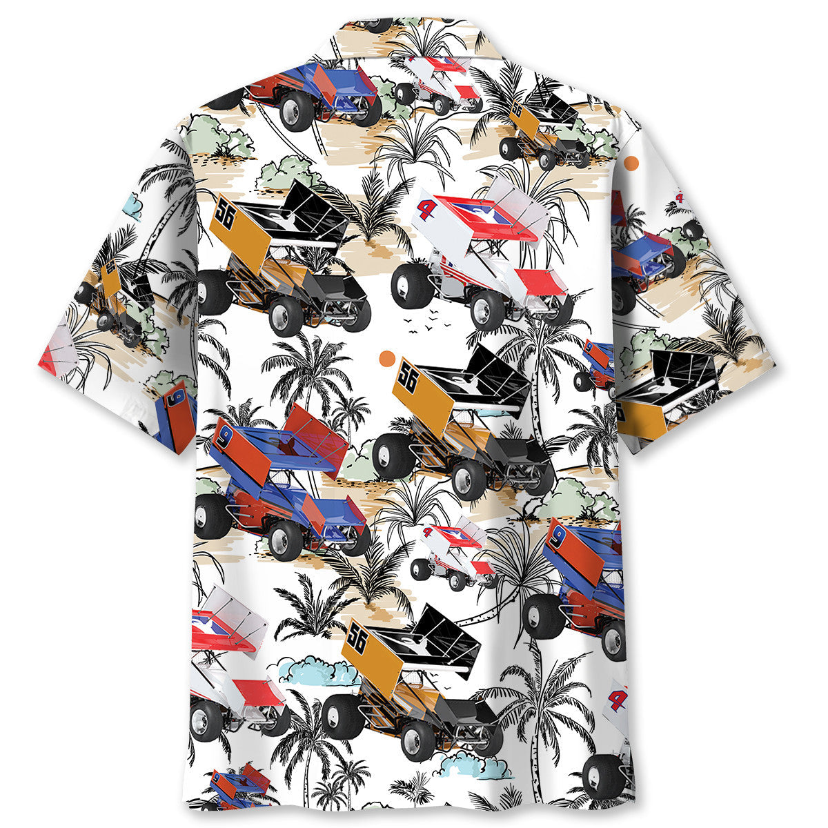 Tropical Sprint Car Racing Retro Style – Hawaiian Shirt