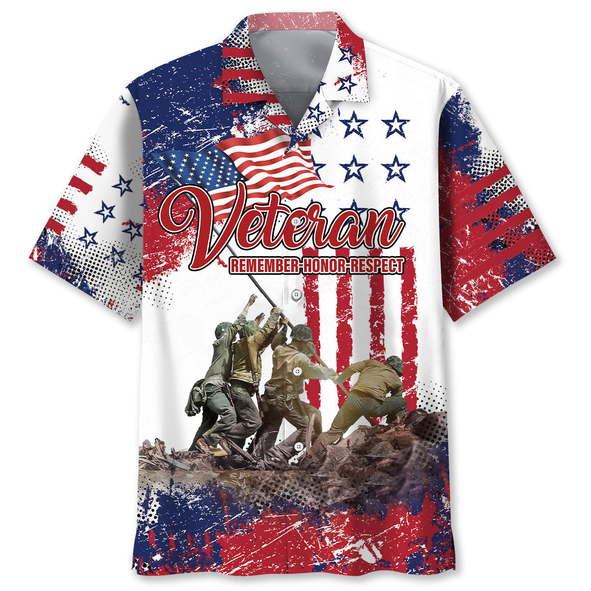 Memorial Honor Veteran Tribute Style – Hawaiian Shirt
