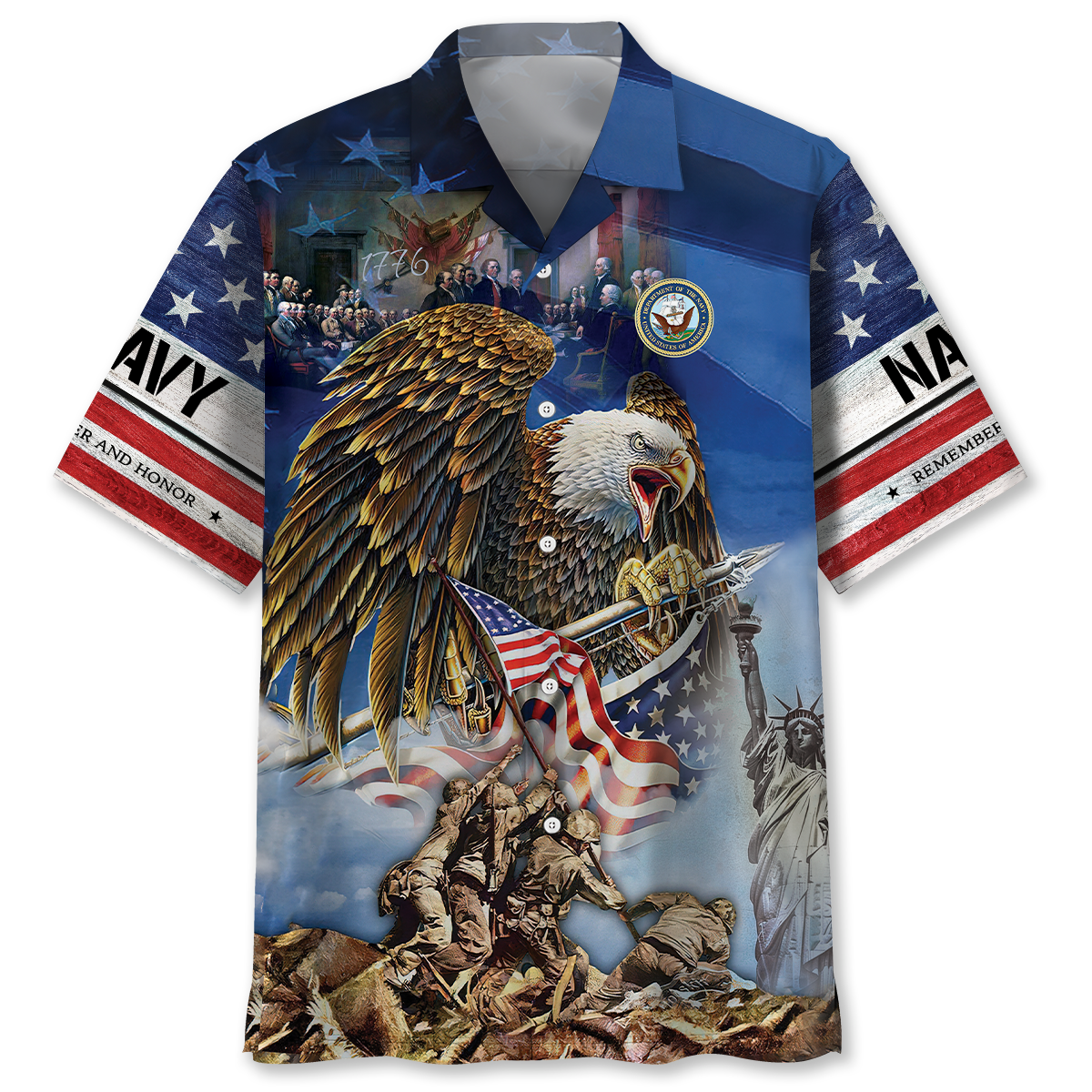 American Pride US Veterans Tribute Style – Hawaiian Shirt