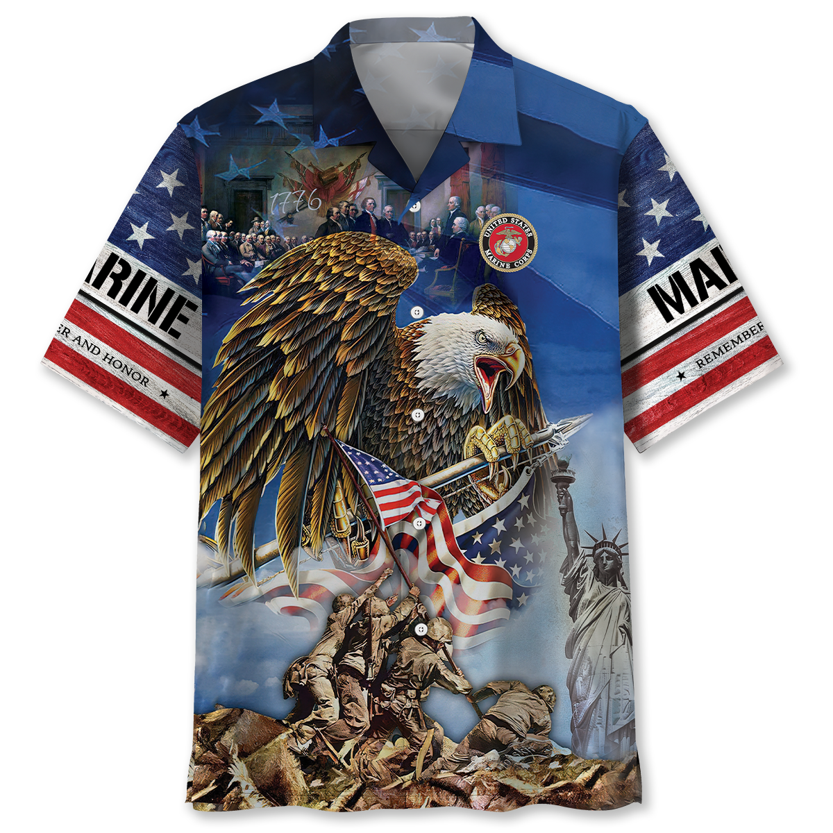 American Pride US Veterans Tribute Style – Hawaiian Shirt