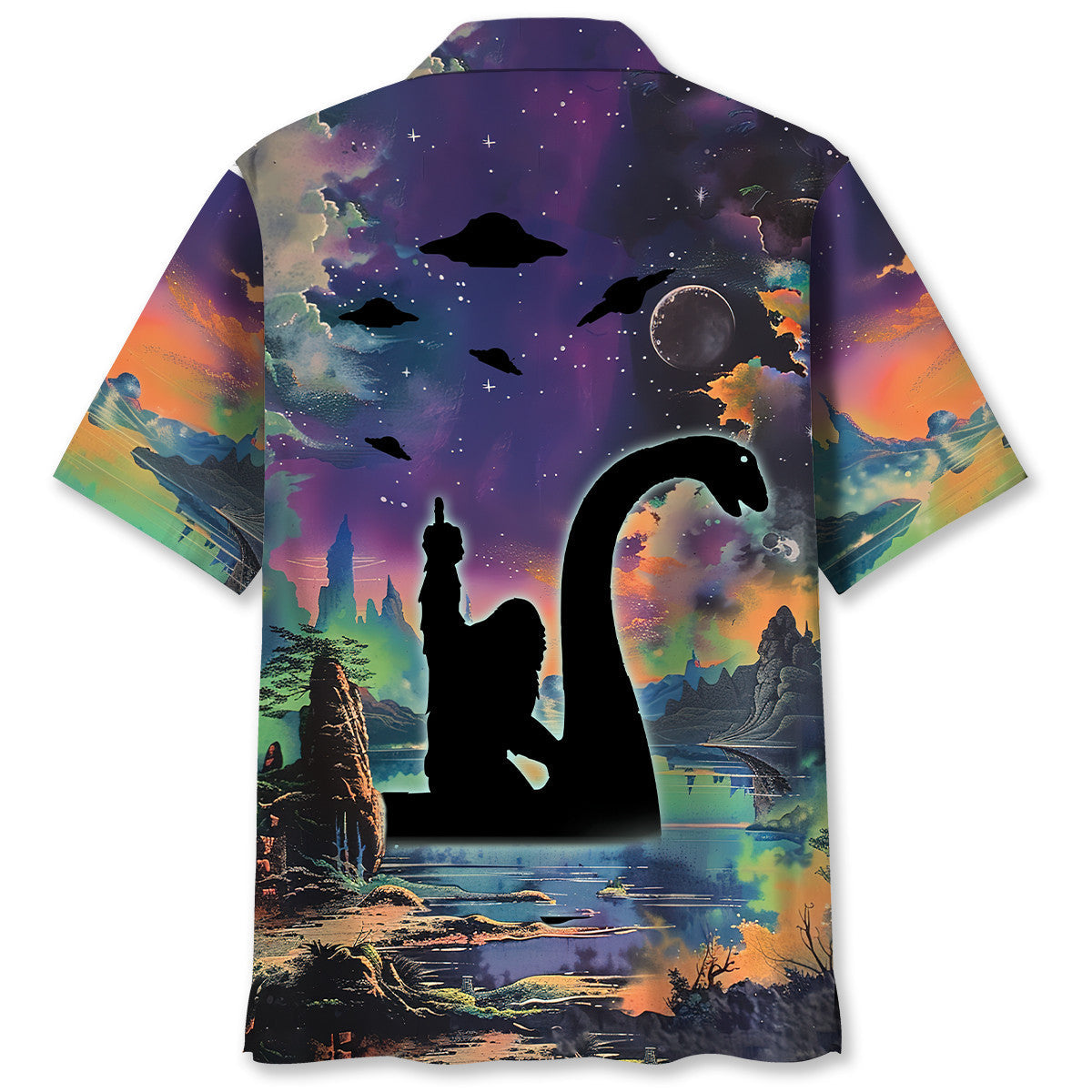 Bigfoot Nessie Night Hawaiian Shirt