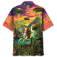Bigfoot Alien Riding Nessie Hawaiian Shirt