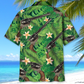 Green Tropical Vintage Guns Hawaiian Shirt