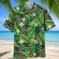 Green Tropical Vintage Guns Hawaiian Shirt