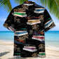 Black Tropical Palm Tree Pontoon Hawaiian Shirt