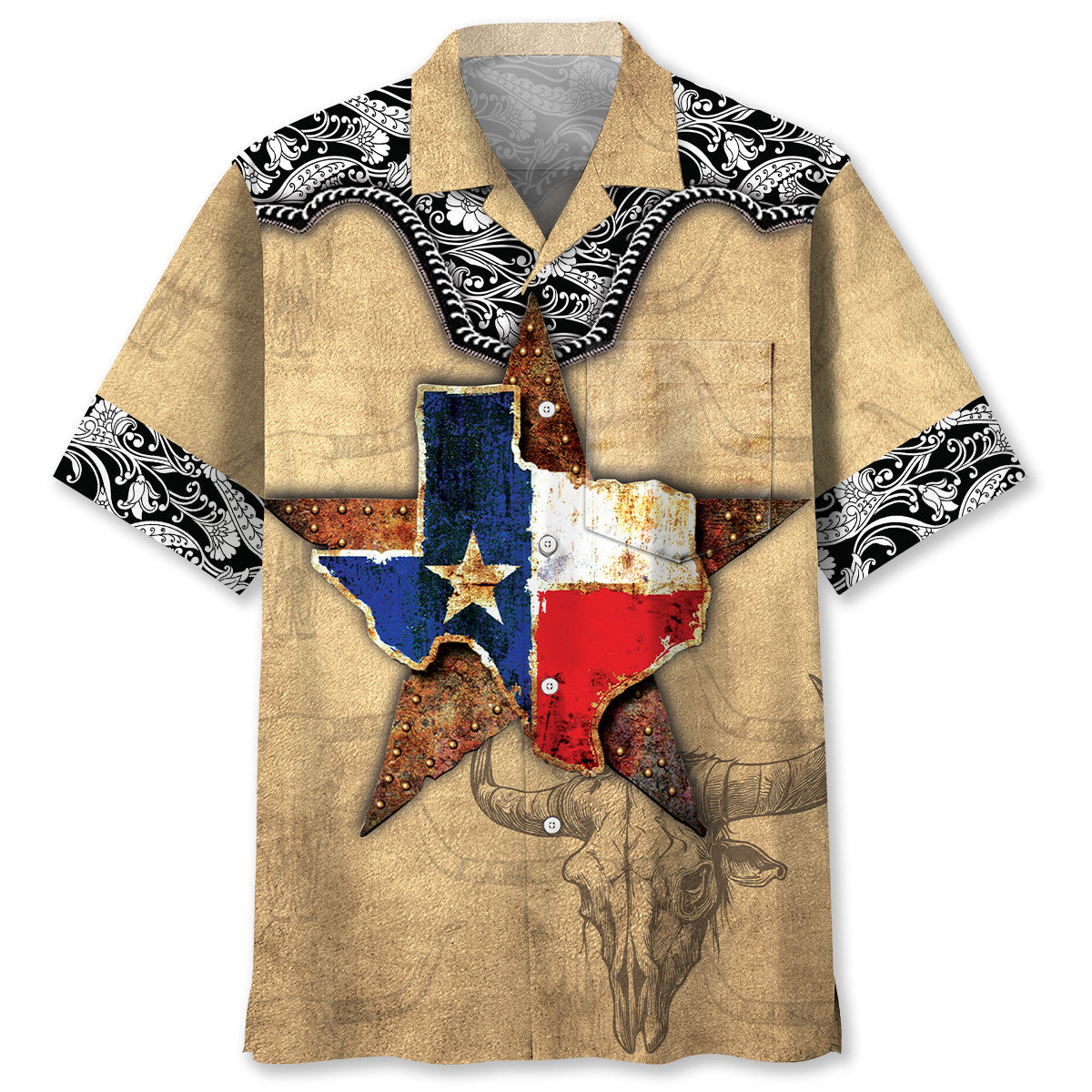 Texas The Lone Star State Pocket Hawaiian Shirt