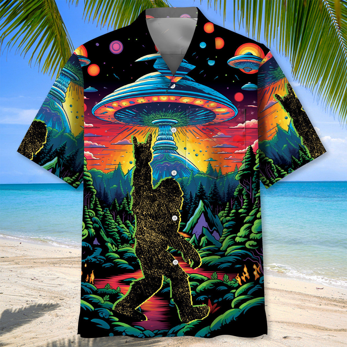 Alien Bigfoot Pocket Fun Style – Hawaiian Shirt