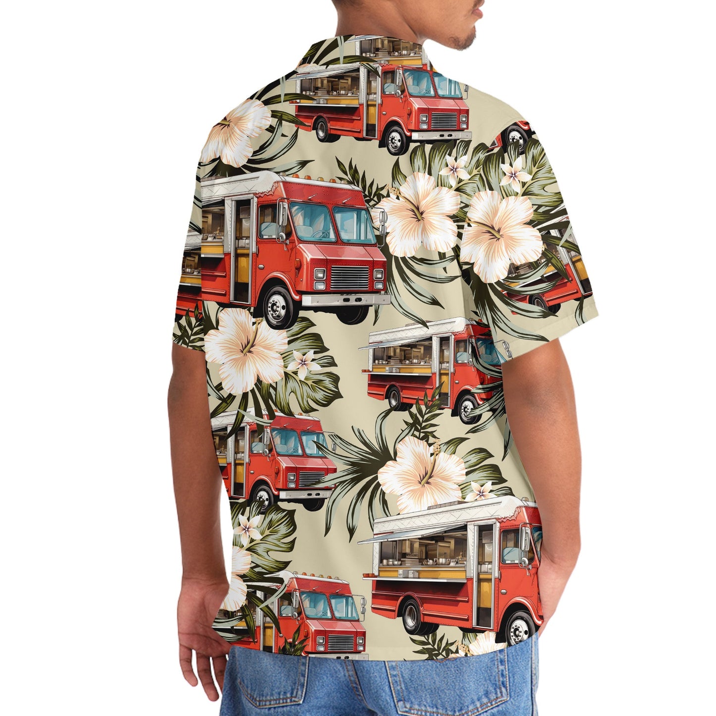 Vintage Street Red Food Truck Hawaiian Shirt