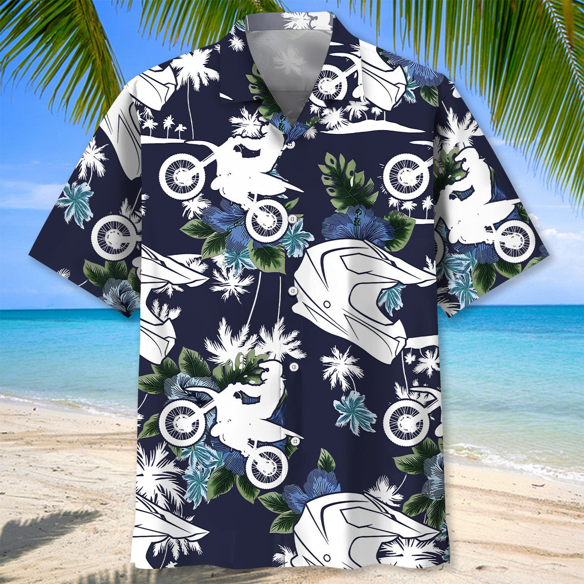 Motocross Blue Nature Hawaiian Shirt