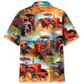 Vintage Tractor Art Hawaiian Shirt